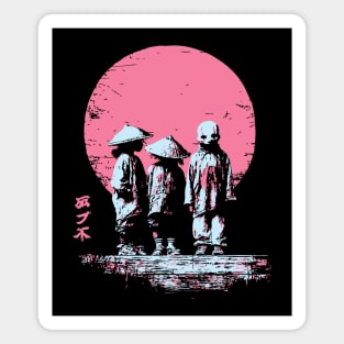 Mysterious Yokai Spirits Under a Pink Moon Magnet